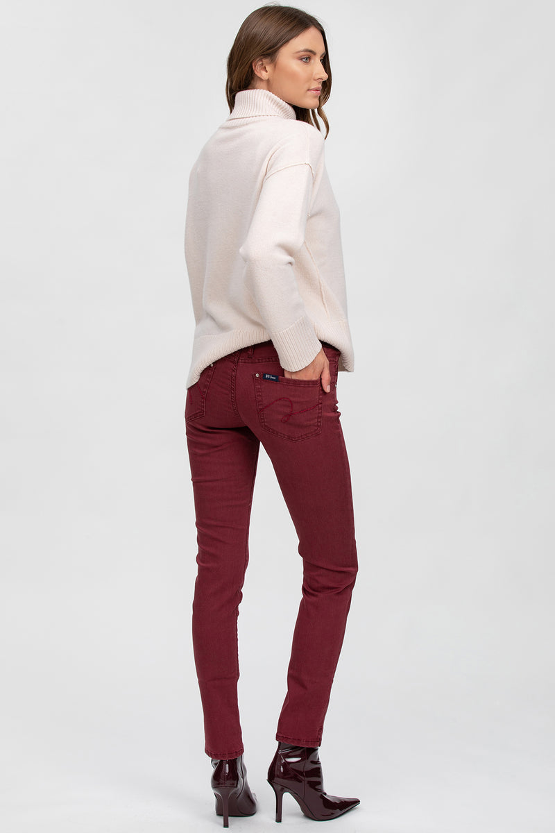 COMFORT JEANS BORDEAUX JEGGINGS  Fitted Jeggings in Red Denim